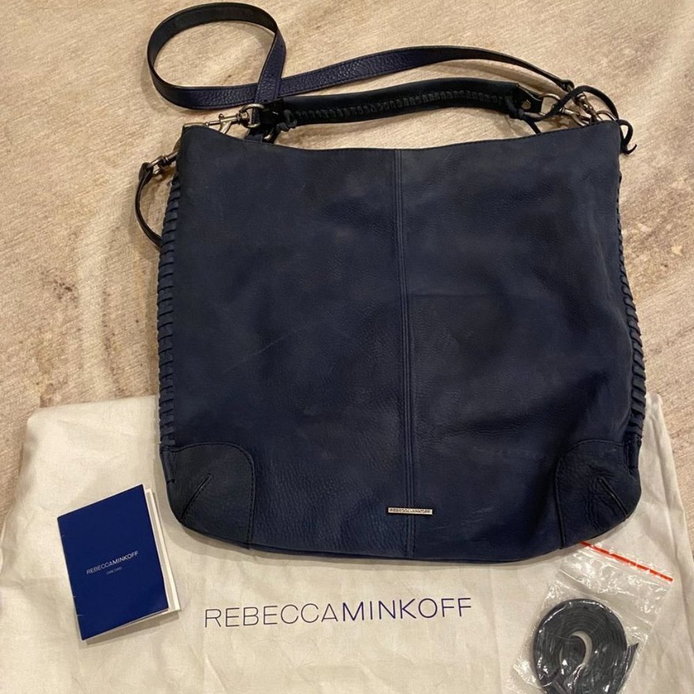 Rebecca Minkoff Blue Suede Hobo Cross Body Bag